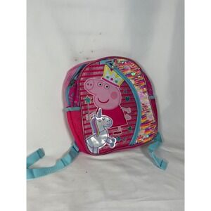 Peppa Pig Princess Toddler Backpack Pink Teal Unicorn Sequin Glitter Bag